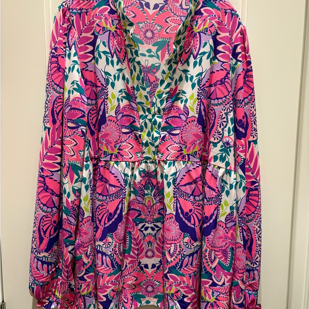 Lilly Pulitzer Pink Floral Blouse